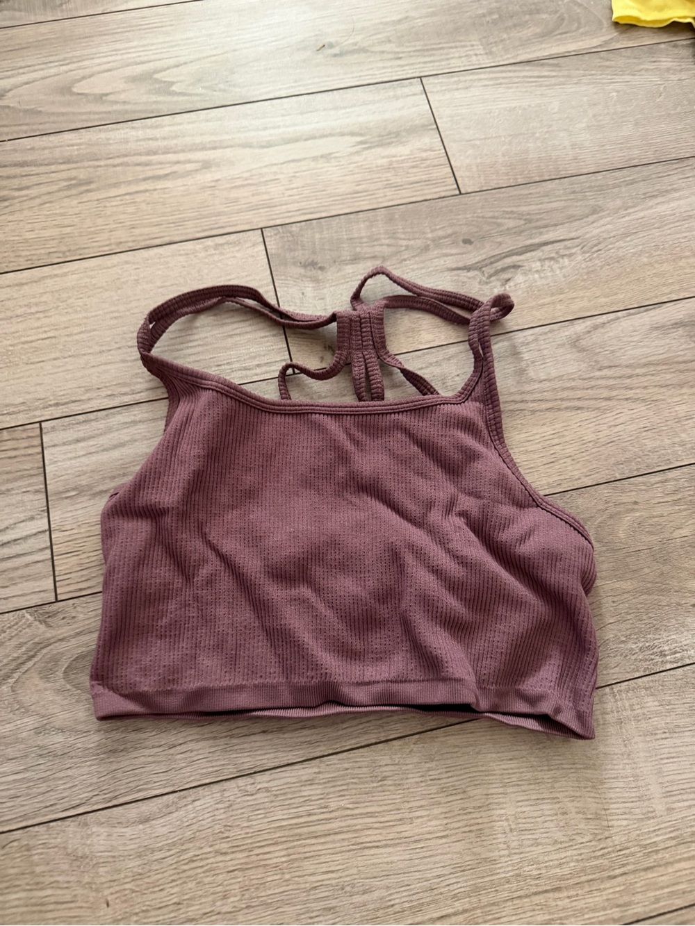Forever 21 Ribbed Racerback Bralette - Mauve Pink